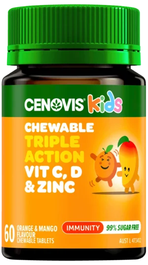 Cenovis Kids Chewable Triple Action Vit C, D & Zinc